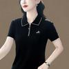 Women's 2026 Stylish Slimming Short-Sleeve Polo Top with Lapel