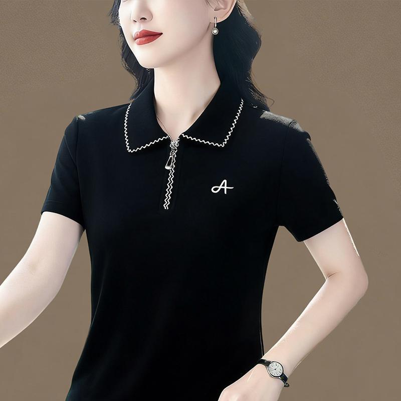 Women's 2026 Stylish Slimming Short-Sleeve Polo Top with Lapel