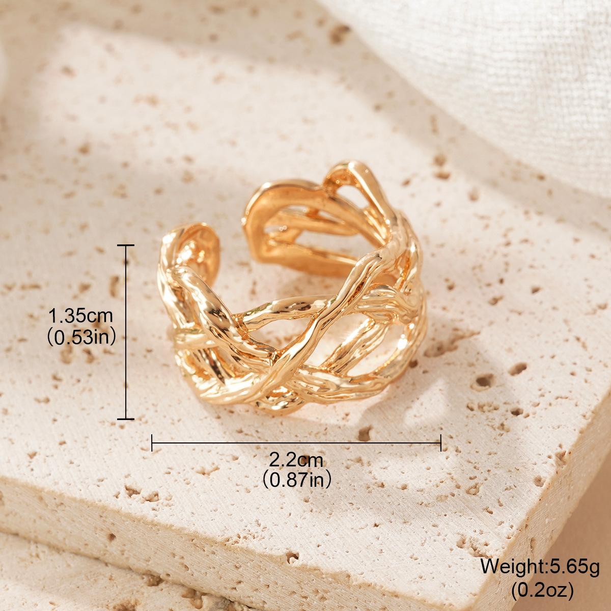 

Japan and South Korea simple metal wind 18K irregular earrings new non-fading silver needle stud earrings ring