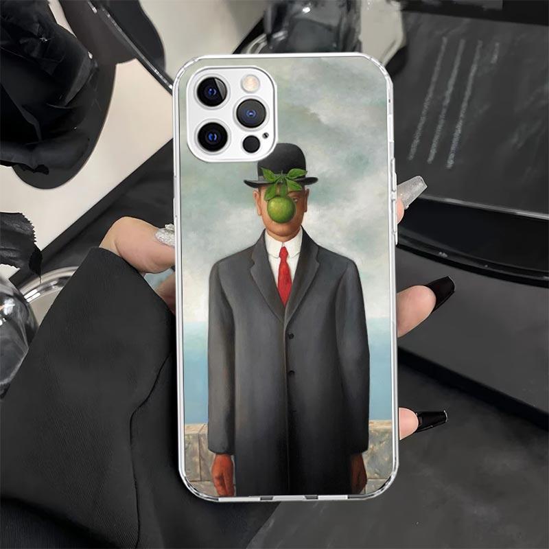 Rene Magritte Art Phone Case for iPhone 11 12 13 Mini 14 15 Plus 16 Pro Max 17 Air 16E 7 8 SE 17ProMax Soft Fundas Cover 11 12 1