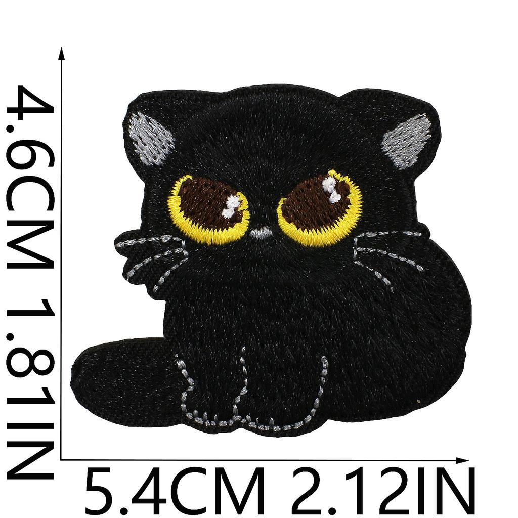 Cartoon Cat Embroidery Cloth Sticker Bow Kitten Computer Embroidery Label Heat Transfer Clothes Decoration Patch Sticker