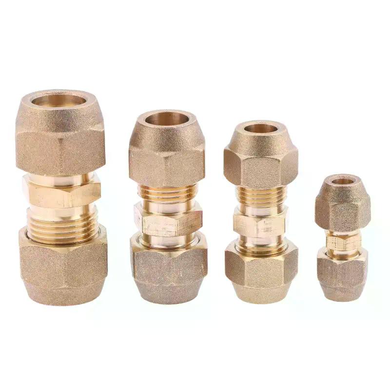Air Conditioning Copper Pipe Joint Quick Connector Straight Pipe Extension Joint No-Weld Fitting With Flare Nut Copper Connector