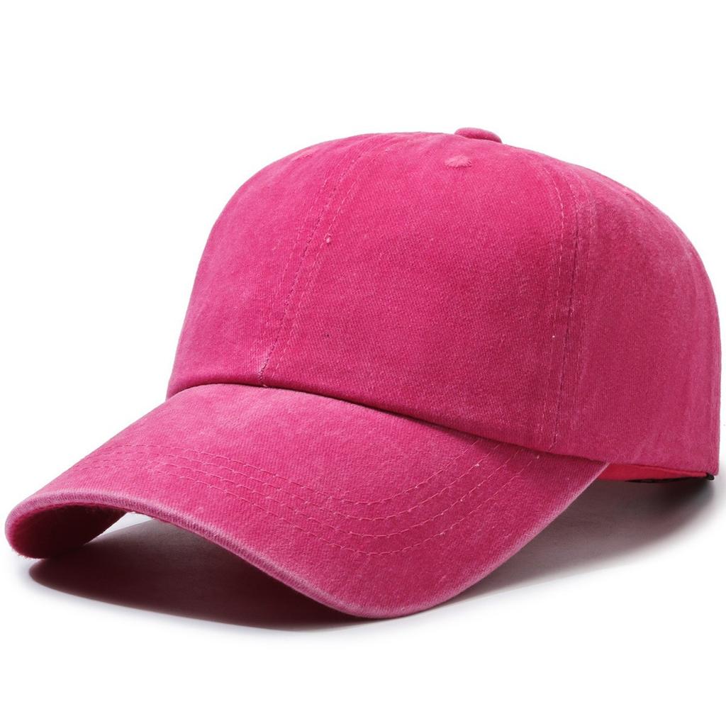 Processed Pure Color Washed Baseball Cap for Men and Women, Same Style Fashioneasiest for Match Small Single Processing Large Head Circumference