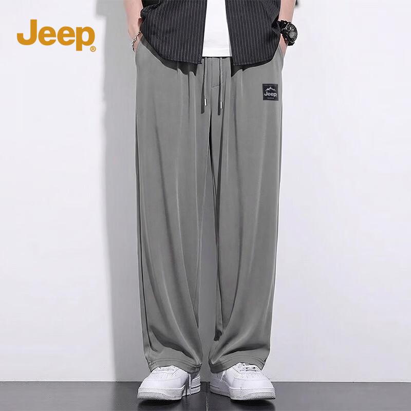 JEEP Men s Ice Silk Wide Leg Casual Pants 2XL