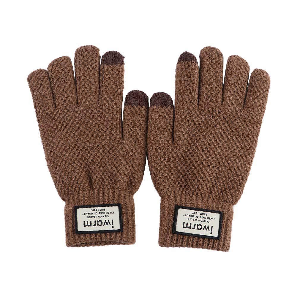 

Warmer Driving Wool Knit Outdoors Cold-proof Knitted Gloves Men s Gloves Finger Glove кофейный