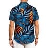 Men's Casual Loose Fit Short Sleeve Shirt Button Down Palm Leaf Print Lightweight Summer Beachwear Shirt