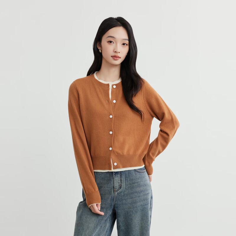 Elva' Island Women's Round Neck Short Knit Cardigan