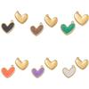 2Piece/Pack Stainless Steel Colorful Enamel Heart Charms for DIY Necklace Bracelet Earrings Trendy Jewelry Making Findings