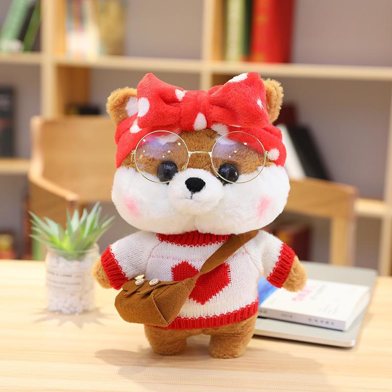 

Non-Toxic 30Cm Cartoon Cute Dress Up Shiba Inu Dog Plush Toy Stuffed Soft Kawaii Corgi Doll Animal Pillow Birthday Gift For Kids Children