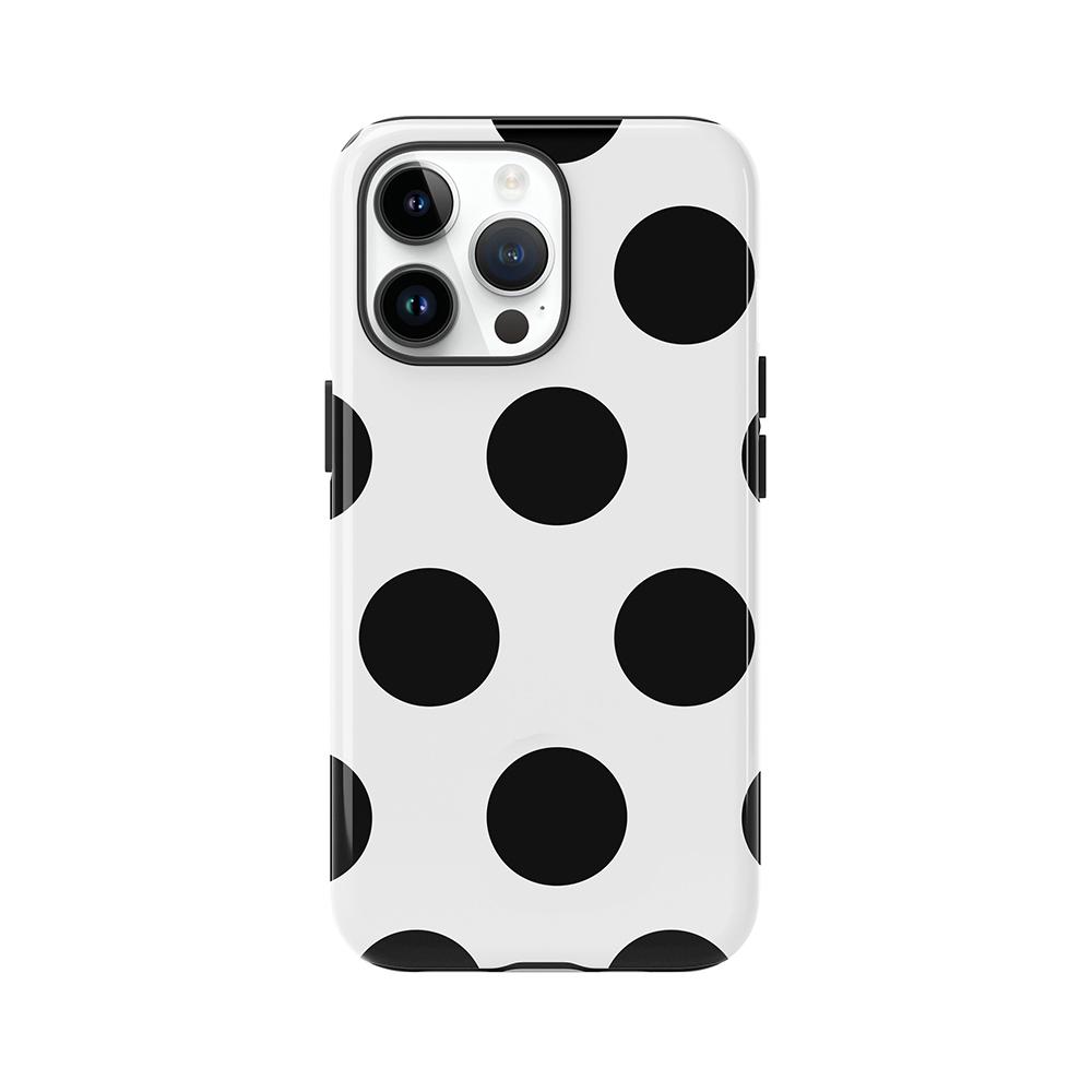 Luxury Clmj Pink Big Polka Dot Brown Phone Case for iPhone 17 16 15 14 13 12 11 X XS XR XSMAX Air Pro Max Plus Double-layer Back