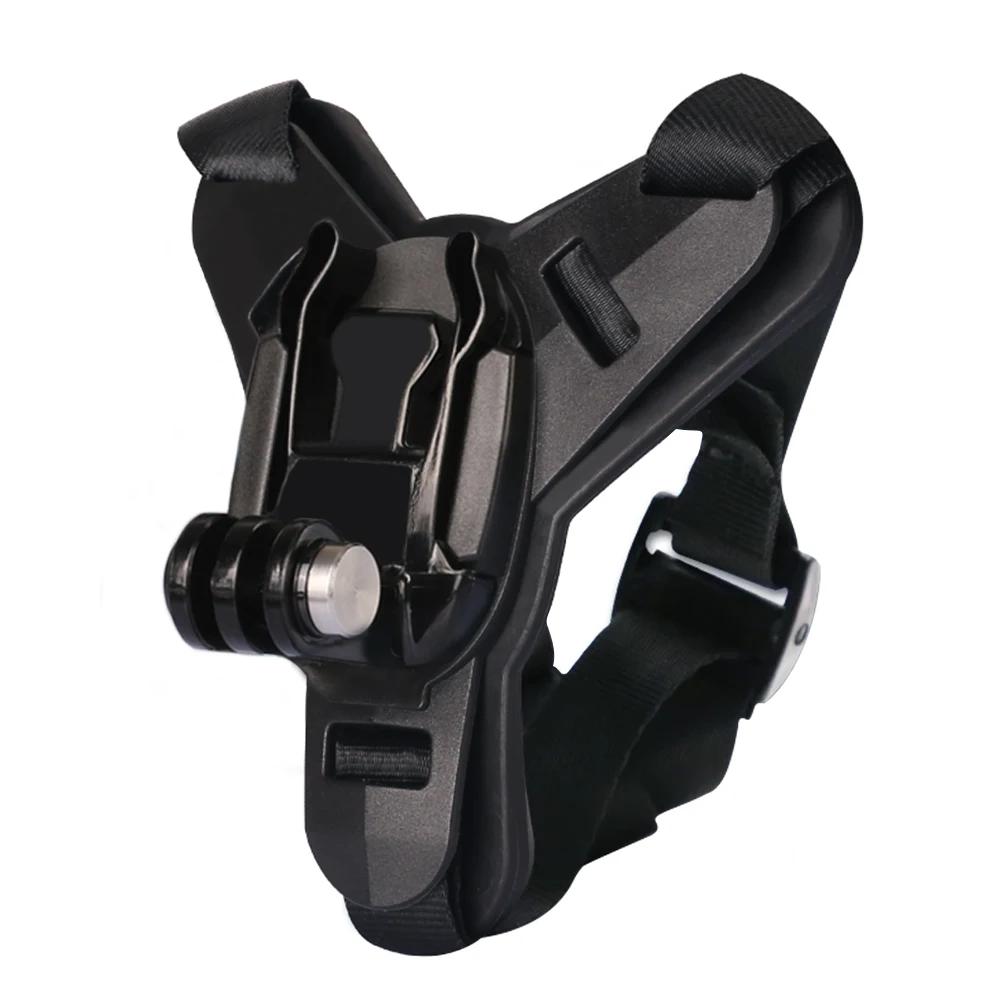 

Крепление на подбородок мотоциклетного шлема для GoPro 11 10 9 8 7 6 Держатель для экшн-камеры, подставка для мотоцикла Insta360, аксессуар DJI чёрный