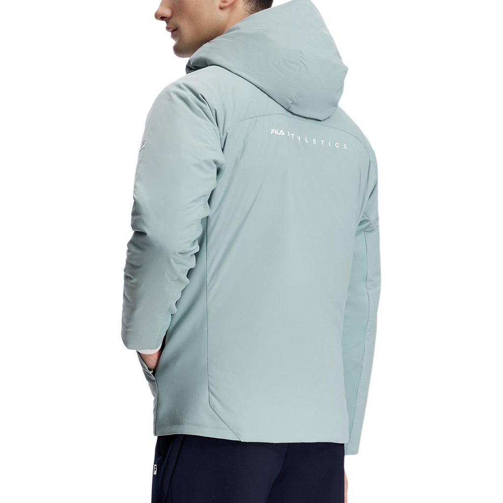 FILA Fw23 Lightweight Basic Fitness Hooded Jacket Men Outerwear Blue Gray A11M341901F-BU