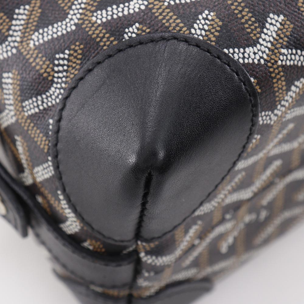 Goyard Bowling 25 Business Bag Pouch Black PVC Unisex Used