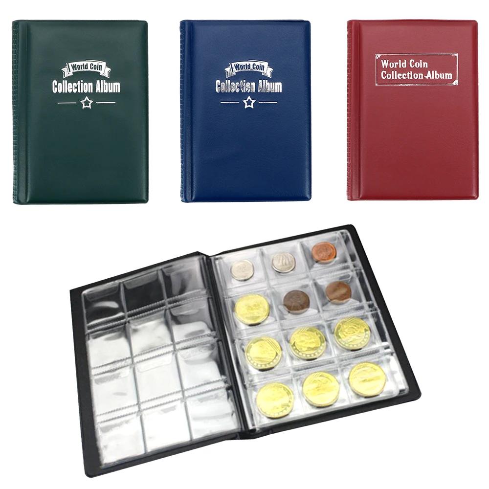 HWZXYXGS 120/60 Pockets Artificial PU Leather Coins Collection Album Book Collecting Money Organizer Storage Bags PVC Film