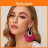 Euro Style Feather Earrings With Embroidery For Women Gift Party Accessories