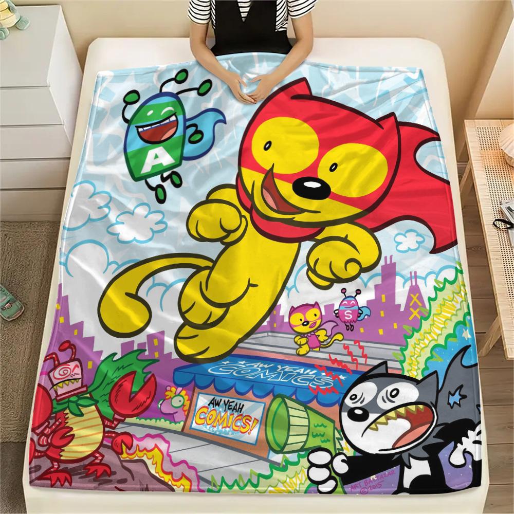 Wow Manga  Print Flannel Blanket, High quality Comfortable for All Seasons, Home Decor, Warmth and Comfort