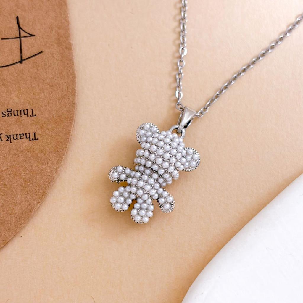 Necklace Fashion Zircon Bear Temperament Necklace Accessories Women's High Sense Light Luxury Full Zirconium Versatile Accessories