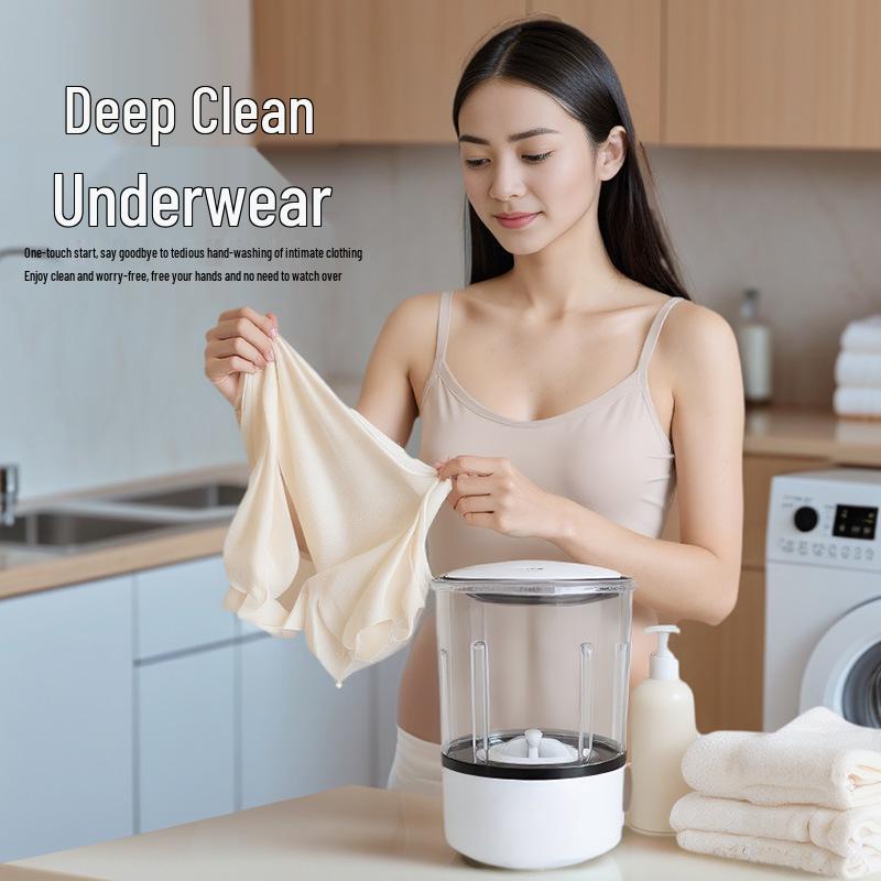 Tragbare Mini-Waschmaschine für Unterwäsche und Socken, Kabellos und Kompakt für Wohnheim oder Zuhause