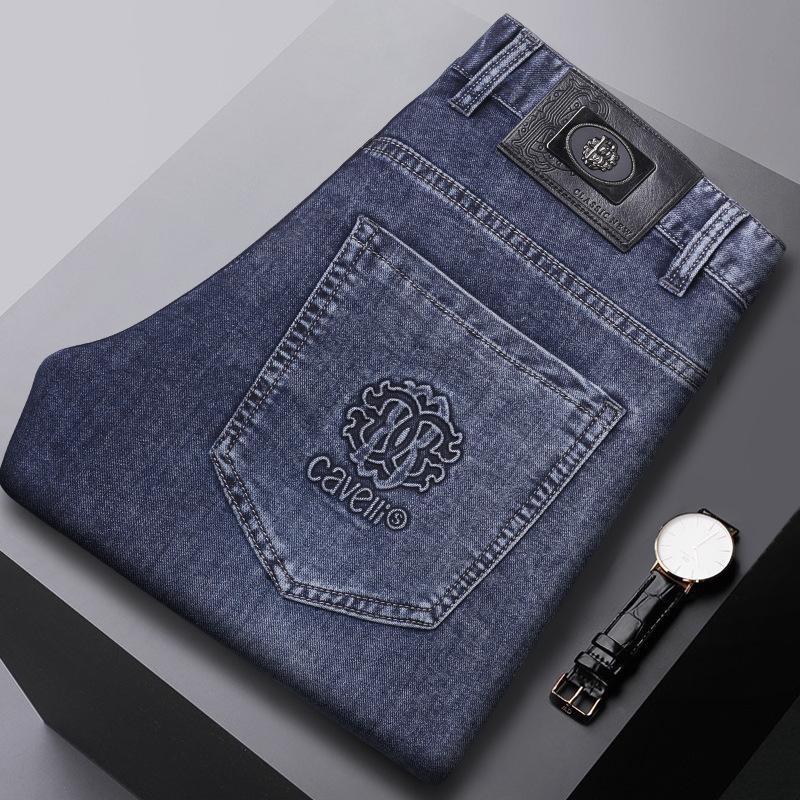 

Тонкие и легкие джинсы для мужчин, летние, облегающие, ультрамягкие, свободные, прямые брюки 38 синий