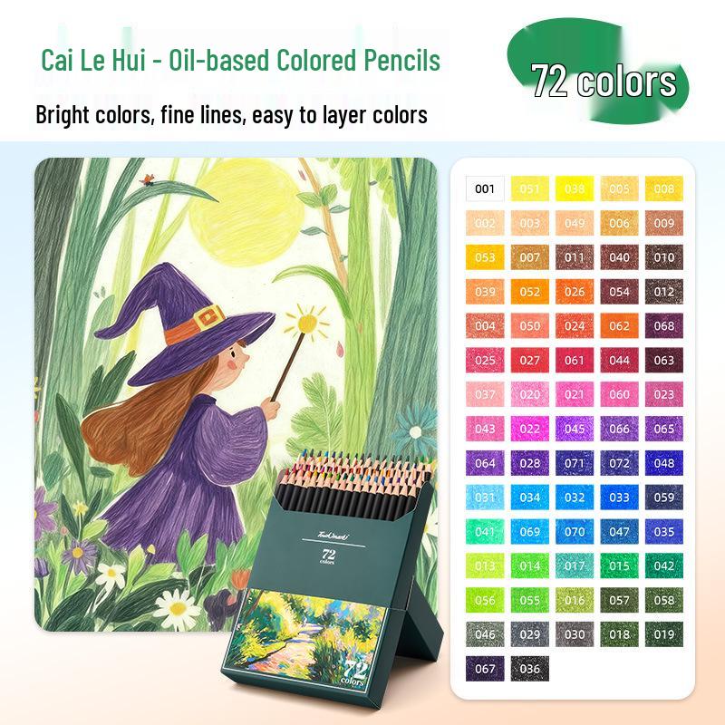 72-Color Water-Soluble Oil-Based Colored Pencil Set for Student Art