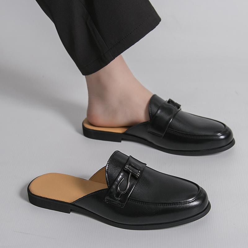 Men Closed Toe Half Slippers Summer Casual Mules Breathable Walking Sandals Big Size Outdoor Shoes