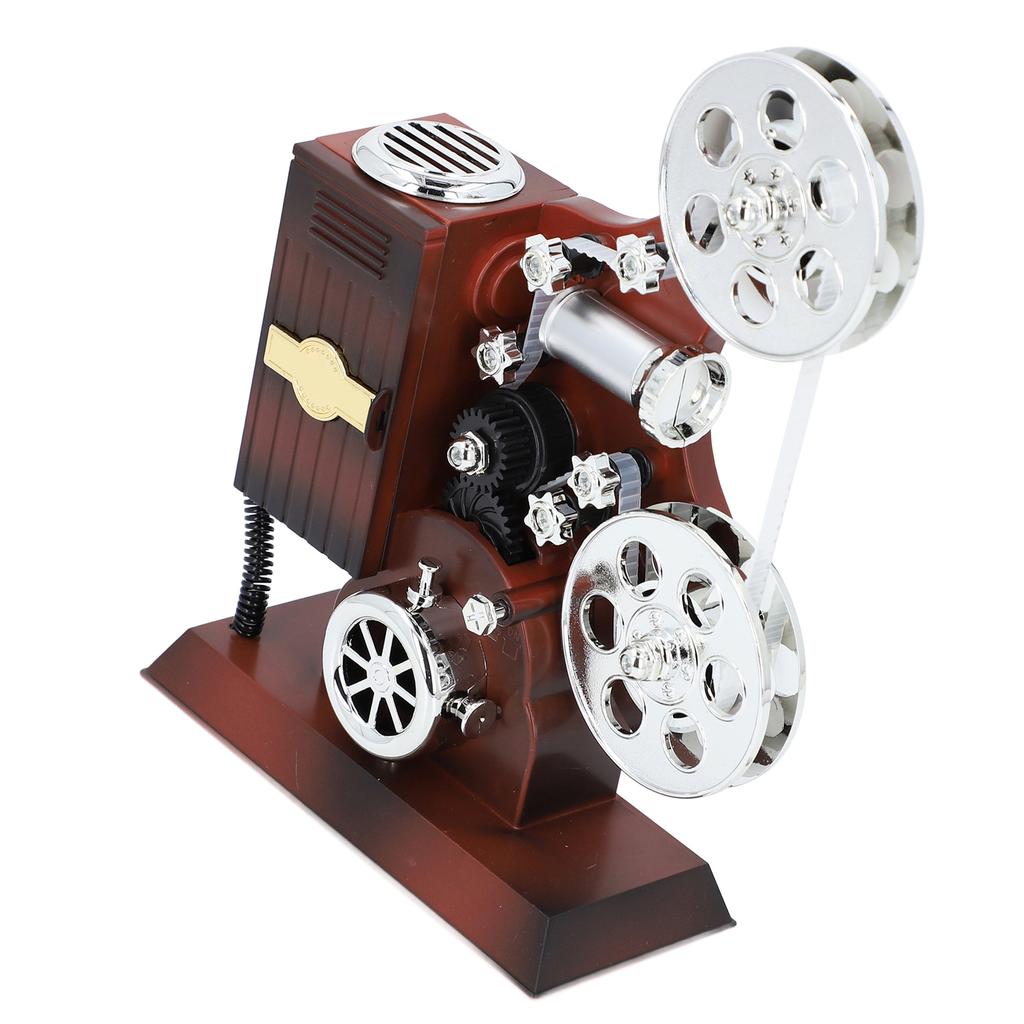Vintage Movie Film Projector Music Box ABS Antique Wind Up Music Box for Movie Theater Home Study Room Office Table