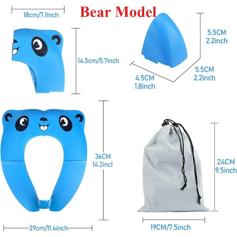 Baby Folding Travel Potty Training Seat for Toddlers with Storage Bag Cute Portable Potty Seat Cover for Toilet Non Slip Pad