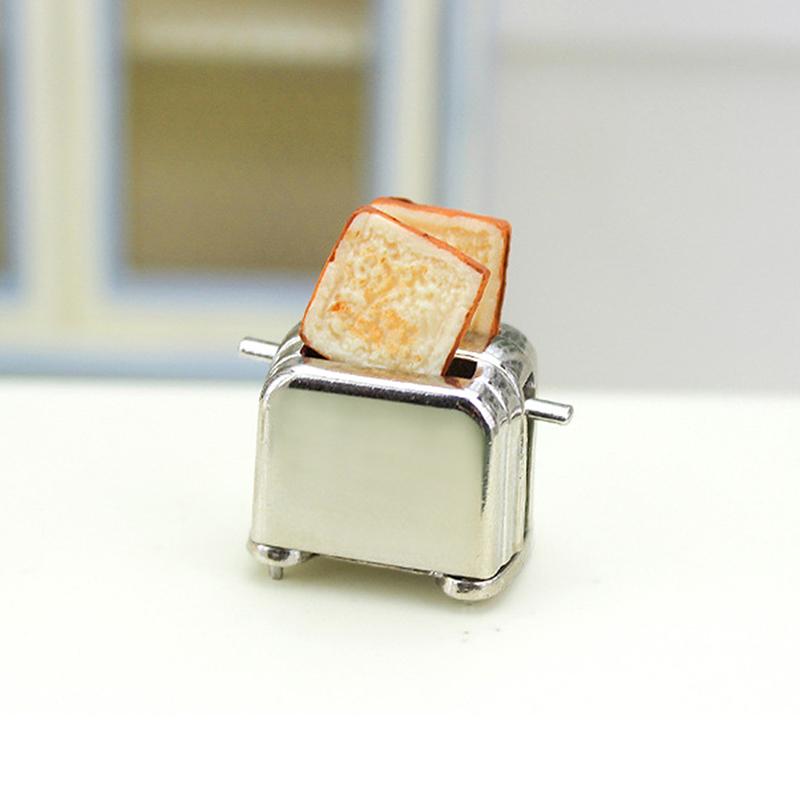 Dollhouse Mini Toaster With Toaster Doll House Creative Kitchen Breakfast Toaster Cute Home Decor