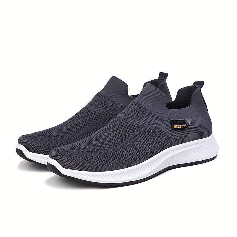 Men's Breathable Comfortable Knit Sneakers Non-Slip Casual Slip-On Shoes for Outdoor Shoes