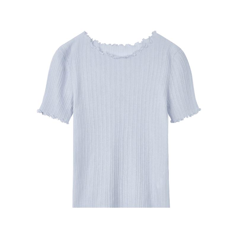 Lancy Ruffled Short-Sleeve Knit Top 2XL