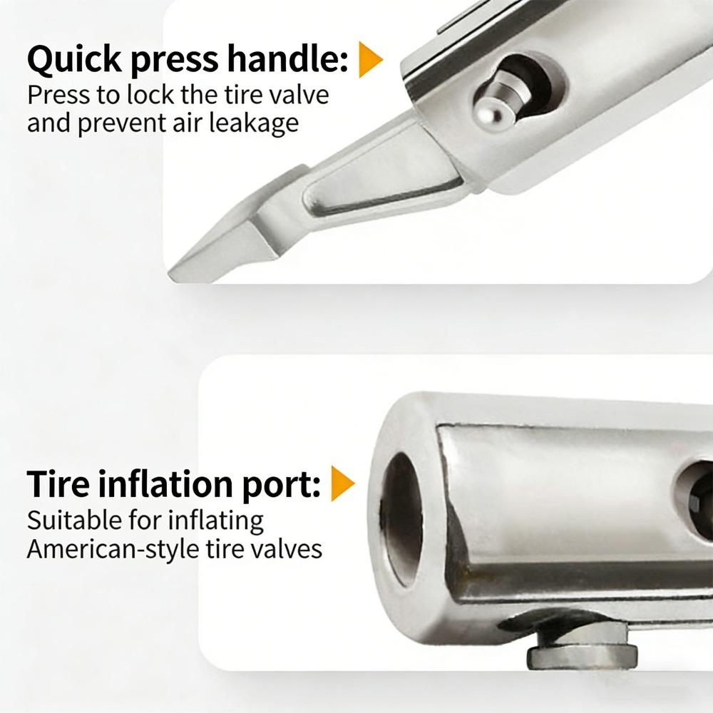 Stainless Steel Inflator Hose Extension Tube M6 x 1 Thread Air Chuck Car/Motorcycle