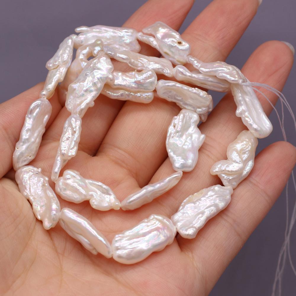 

1String, 8×20-10×22mm White Natural Freshwater Pearls, Handmade Irregular Strips Pearl Beads for Jewelry Making DIY Necklace Bracelet Accessories 36cm 1String/8×20-10×22mm-36cm белый
