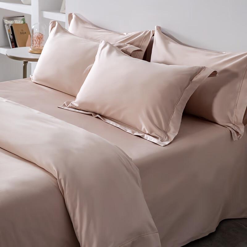 LINPURE 140-Thread Count Long-Staple Cotton 4-Piece Bedding Set