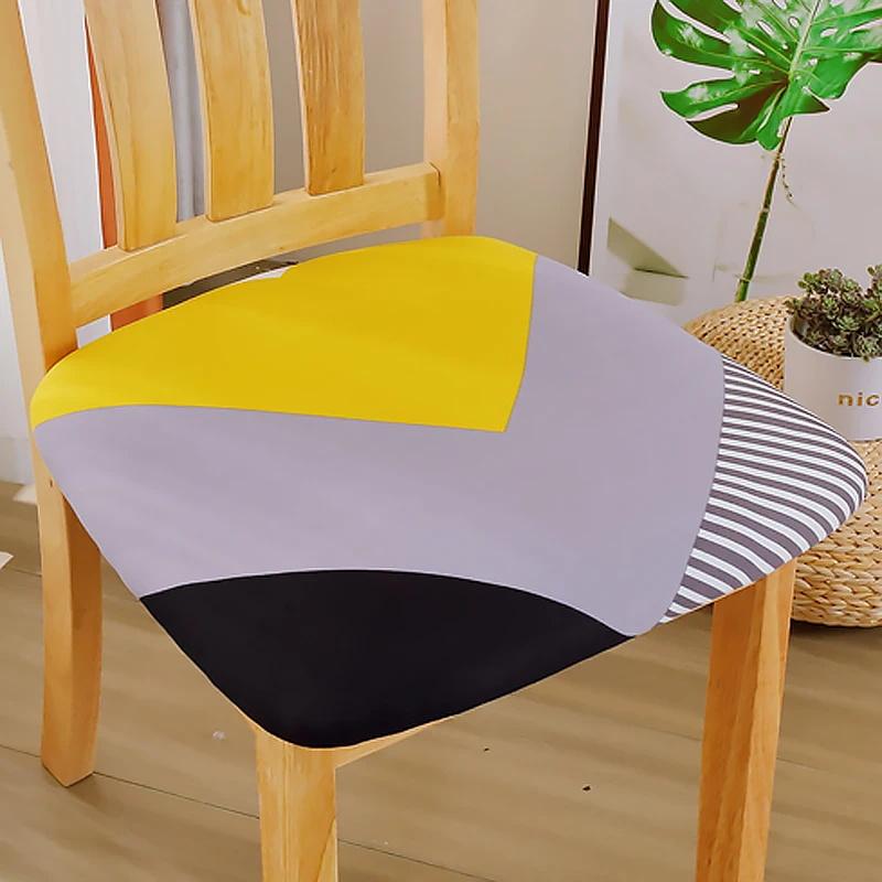 Stretch Square Chair Seat Cushion Cover With Elastic Bottom Chair Slipcover for Kitchen Hotel Banquet Dining Room Home Decor