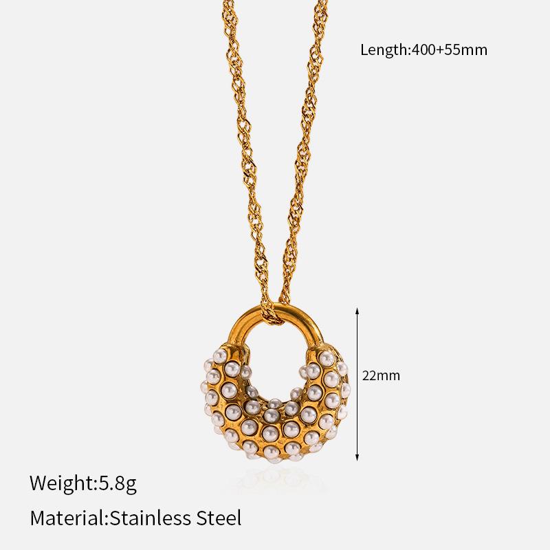 Ocean Titanium Steel Necklace Luxury Minimalist Pendant Chain Durable Sweater Accessory Jewelry Gift for Her