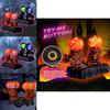 Colorful Light-up Pumpkin And Skeleton Duo Animated Sound Effects Halloween Decor