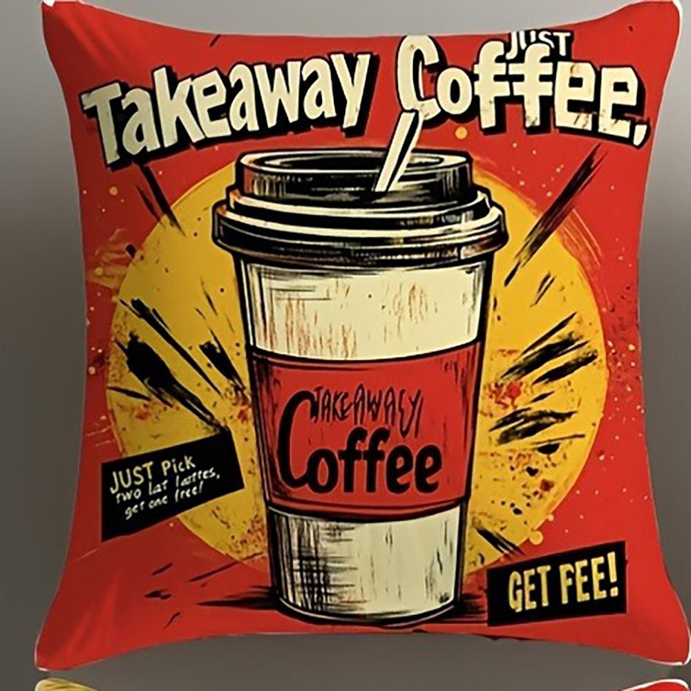 

Наволочки в винтажном стиле: Кофе, Пицца, Ретро Кино и Кафе-тематика для уникального домашнего декора Наволочка для диванной подушки 18x18in 45x45cm