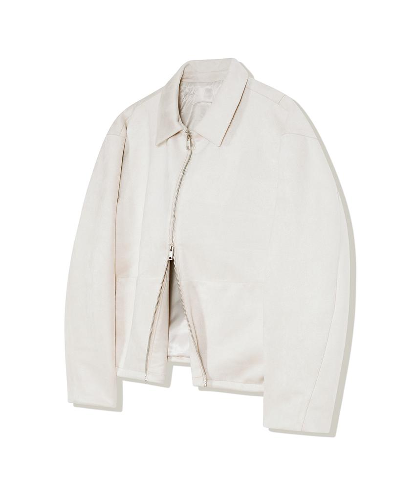 Ironyporno Whiteline 86-Iro134 Semi-Dart Stadium Suede Jacket Ivory