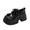 Platform British style loafers women's 2025 new versatile retro heightening women's shoes college jk with skirt small leather shoes