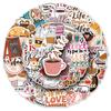 50 Coffee-Themed Doodle Stickers - Korean INS Style, Waterproof, Perfect for DIY Notebooks