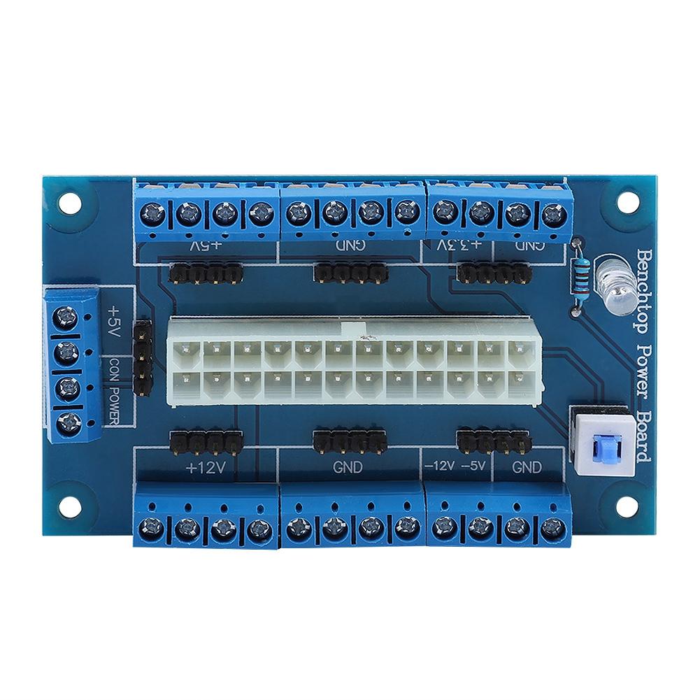 24 20Pin ATX Power Supply Bench Top Breakout Board Module Adapter For Computer PC