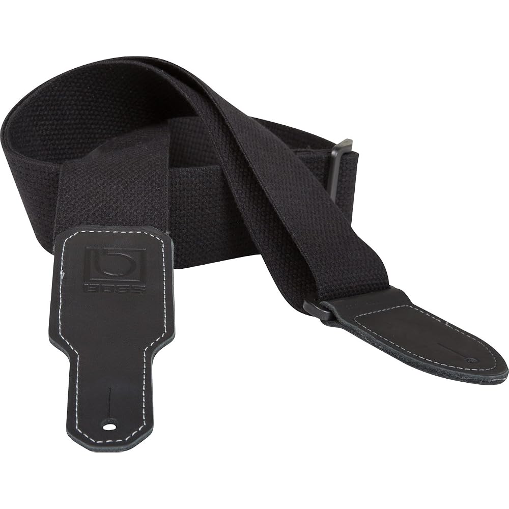 BOSS Boss BSC-20-BLK Guitar Strap, 5cm Wide, Adjustable Length, Heavy Duty, Black, Black, for G...