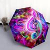 1 PC Automatic Folding Umbrella - Musical symbols Pattern, Portable & Foldable Design with 8 Ribs, Christmas Birthday Gifts
