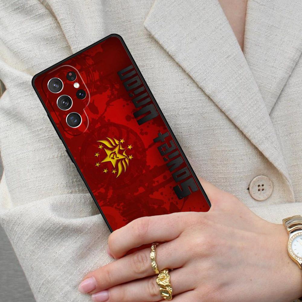 Soviet Union USSR Flag PRINT Cell Phone Case for Samsung Galaxy S26 Ultra S25 S24 S23 S22 S21 S20 Note10 Cover