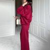 2024 Spring Crew Neck Fashion Sweatshirt Jacket with Casual Straight-Leg Pants
