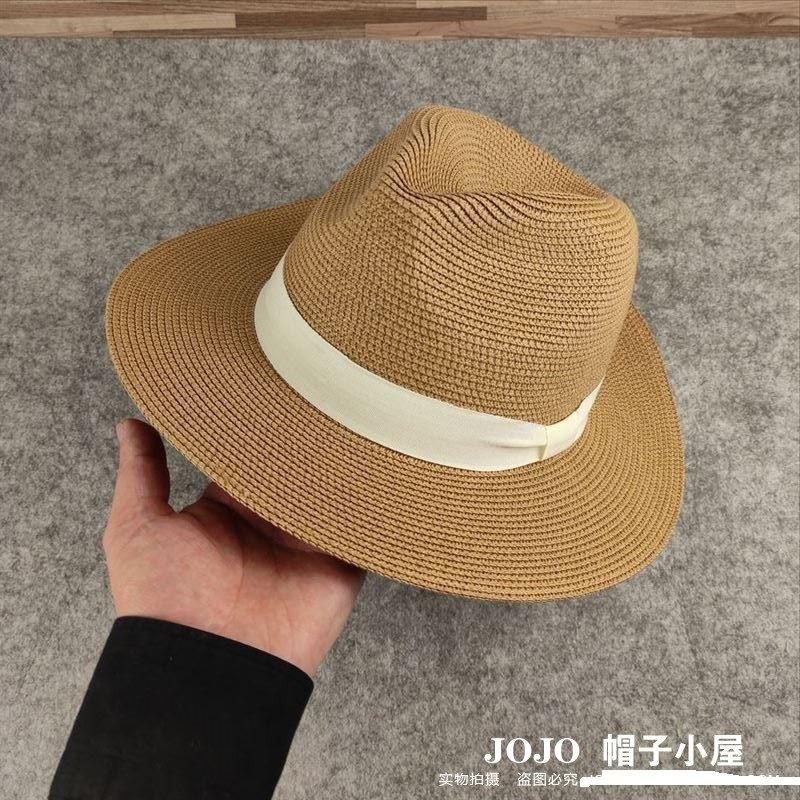 Chapeau de paille Panama à grande circonférence chapeau de protection solaire d'été pour le voyage chapeau de soleil pour la plage en bord de mer chapeau de soleil pour homme tendance
