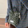 Trendy Autumn Winter Brown Leopard Print Small Buet Bag Women's New 2026 Handheld Crossbody Phone Bag Soft Canvas Daily Use