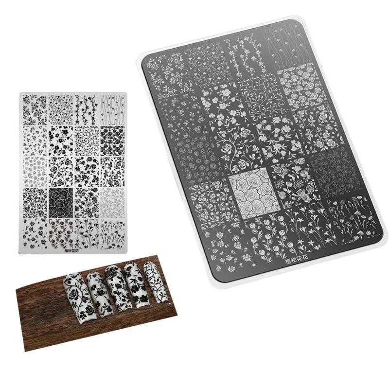 Professional Stainless Steel Nail Art Stamping Plate With Precise Engraved Patterns For Salon And DIY Manicure