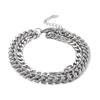 Fashion New Arrival Stainless Steel Double Layer Chain Bracelet Versatile Unisex Wrist Jewelry With Extension Chain Ready Stock