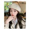 Black Beret Female Spring Autumn Painter Hat Female Small Octagonal Hat Big Headcircumference